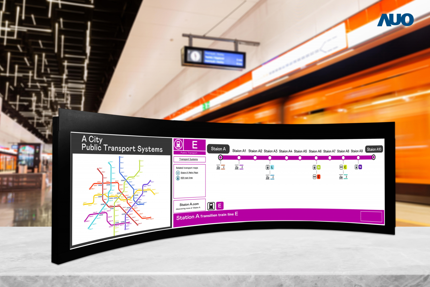 PT电子(中文)官网運用獨家TARTAN顯示技術，開發出全球最大58.6吋R1000曲面長條屏顯示器，在交通與移動領域的廣泛應用，為使用者提供清晰、完整的資訊內容，進而提升服務滿意度